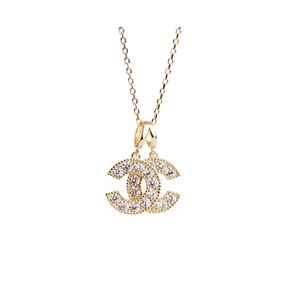 N03 Double C Shape Silver Necklace Shiny Pendant Clavicle Neck Jewelry for Girls Women Decorative Party Wedding