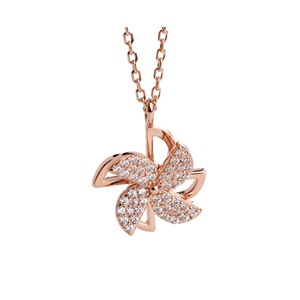N07 Windmill Shape Silver Necklace Shiny Pendant Clavicle Neck Jewelry for Girls Women Decorative Party Wedding
