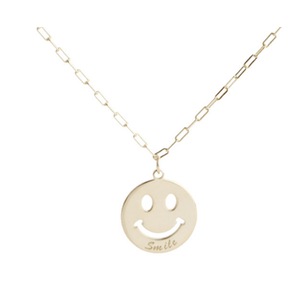N10 Smile Shape Silver Necklace Shiny Pendant Clavicle Neck Jewelry for Girls Women Decorative Party Wedding