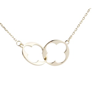 N18 Double Buckle Shape Silver Necklace Shiny Pendant Clavicle Neck Jewelry for Girls Women Decorative Party Wedding