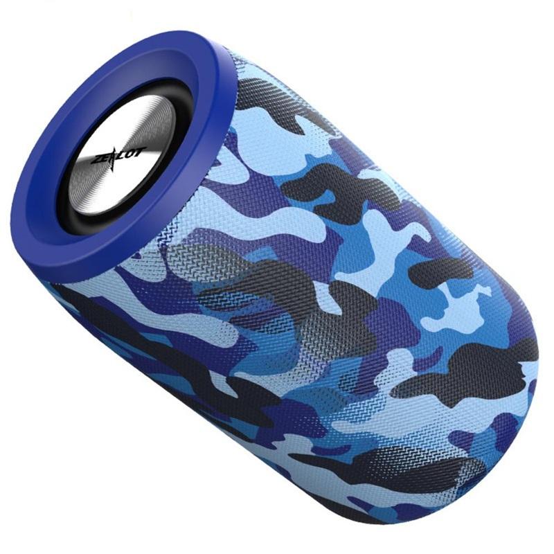 S32 Portable Wireless bluetooth 5.0 Speaker Heavy Bass FM Radio TF Card U Disk Outdoors Subwoofer with Mic BLUE COLOR