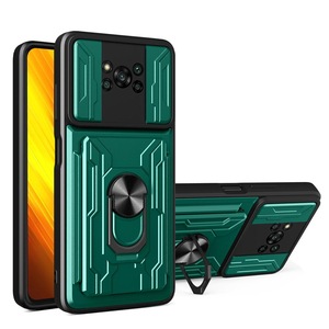 2PCS Shockproof Case for Xiaoami 11 lite Card Bag Ring Stand Camera Protection Cover for Xiaomi 11 lite - Green Xiaomi 11 lite