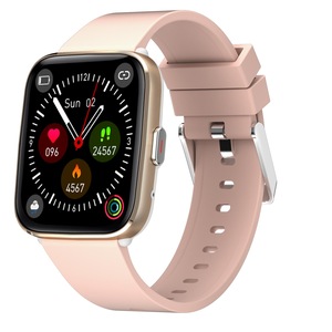 Smart watch- full-featured full-touch large screen and 24h heart rate and body temperature monitoring multiple sports modes - Pink