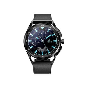 Smart Watch H8S Blood Pressure Oxygen Health Monitoring Sports Watch 1.32 Inches Waterproof Magnetic Charging Lightweight - Black leather