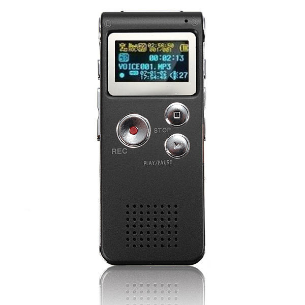 Steel Rechargeable 8GB 650HR Digital Audio Voice Recorder MP3 Player