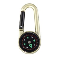 Sturdy Alloy Compass Keychain Waterproof Pocket Size Key Ring Decor Outdoor Camping Gear Adventure Survival Accessory - Champagne without scale