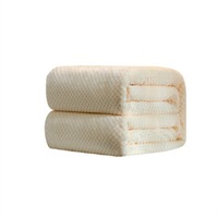 Coral Fleece Air Conditioning Sofa Cover Winter Warm Sheets Easy Wash Faux Fur Blankets, Size:100x150cm(Beige)