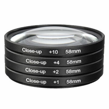 Universal 58mm Macro Close Up Filter Lens Kit +1 +2 +4 +10 for 58mm