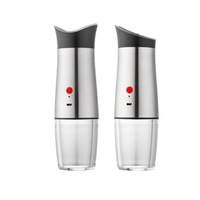 USB Charging Salt and Pepper Grinder Set Gravity Operation Spice Seasoning Mill Shaker Adjustable Coarseness Stainless Steel - Pepper Mill F1