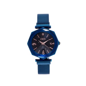 W44 Dazzling Blue Starry Sky Surface Waterproof Ladies Watch Fashion Big Dial Mesh Strap Watch Girls Decorative Wristband Jewelry
