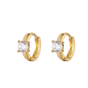 Women Jewelry Copper Plated Inlaid Zirconium Opal Earrings Retro Classic Versatile Simplicity Earrings Gold for Daily Ceremony - 2