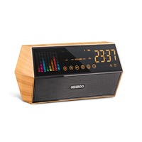 Smart Wireless Bluetooth Speaker Alarm Clock Radio with Display - Yellow