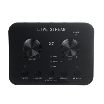 X7 Live Sound Card Microphone 20 Functions Voice Changer for Mobile Phone PC Computer Broadcast