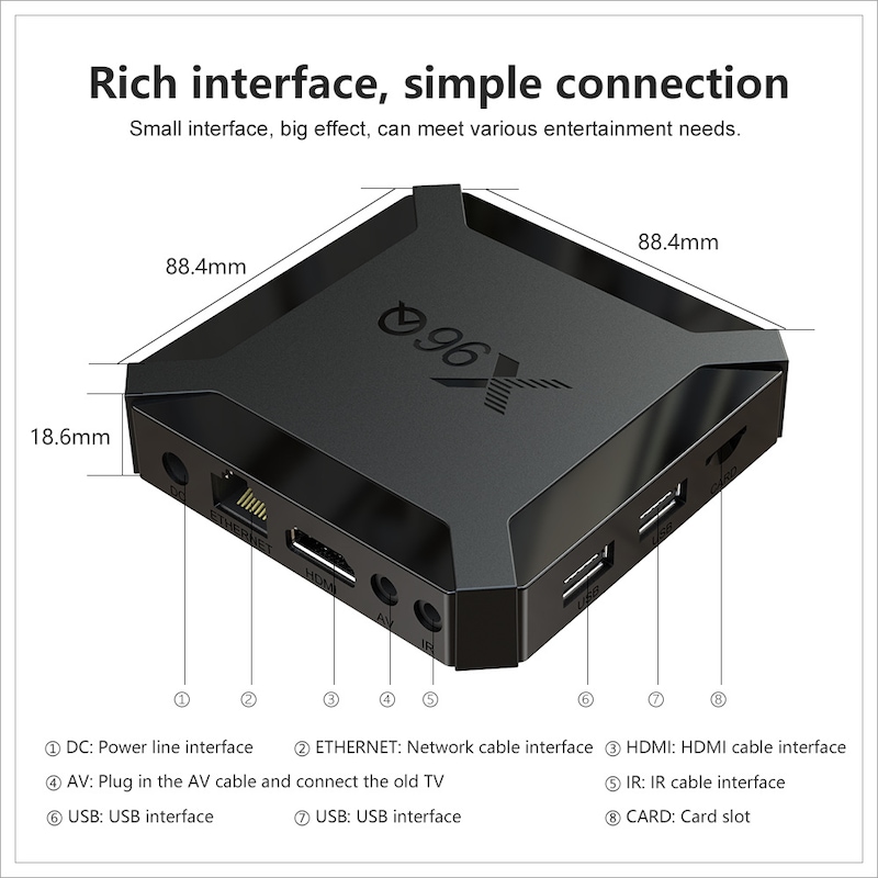 X96S TV Stick Amlogic S905Y2 DDR4 4GB 32GB Android 9.0 TV Box X96S Mini PC  5G