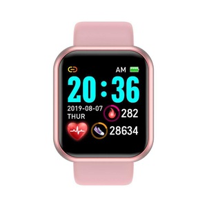 Y68 smart watch heart rate blood pressure blood oxygen monitoring multi-function sleep monitoring reminder-Pink