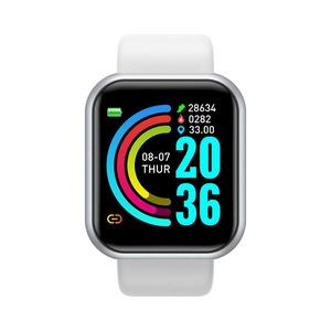 Y68 smart watch heart rate blood pressure blood oxygen monitoring multi-function sleep monitoring reminder-White