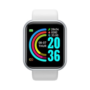Smart Watch Men Women Smartwatch Heart Rate Blood Pressure Monitor Fitness Tracker Watch Smart Bracelet for Android IOS - White