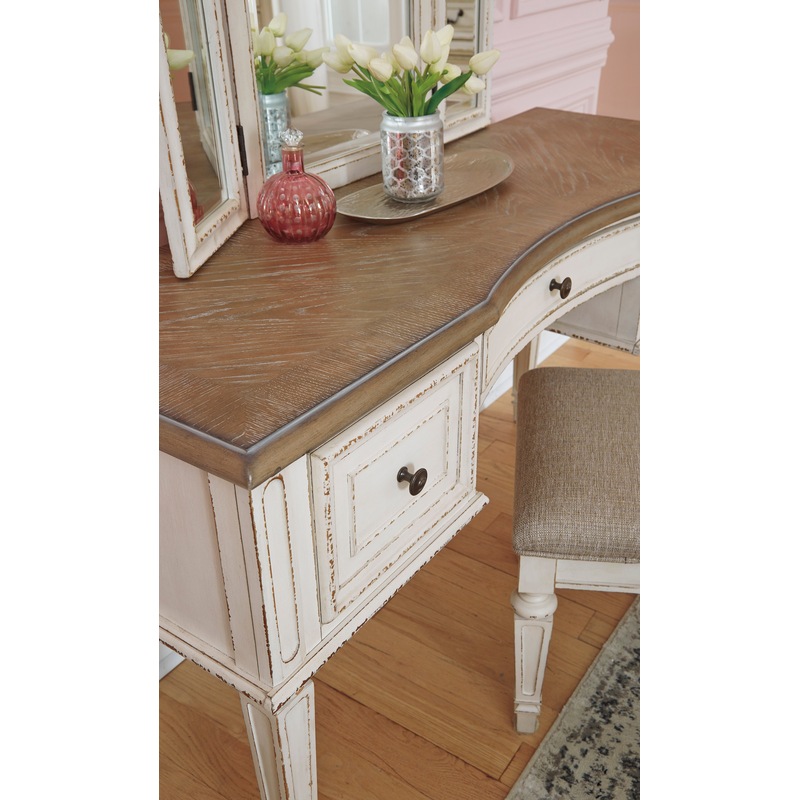 Lorena Vintage Inspired Dressing Table, Mirror & Stool Set MyDeal