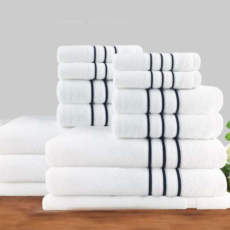 Buy Amor Classic Dobby Stripe Super Soft Premium Cotton 14 Piece White ...