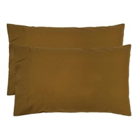 Bambury Temple Organic Cotton Tobacco Pillowcase Pair