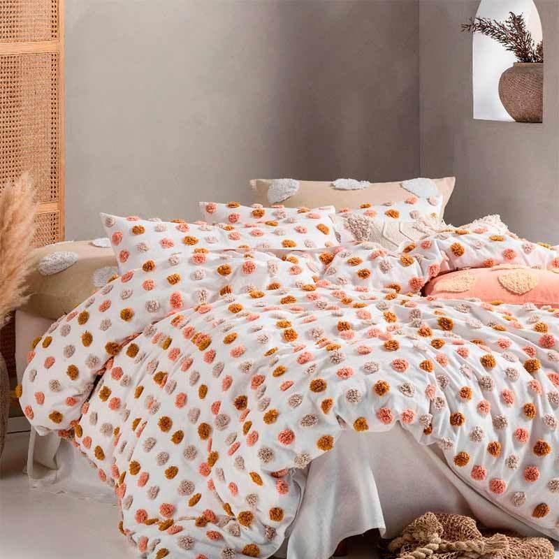 Passion for Linen - Federa per cuscino, in lino e raso, 65 x 65 cm, colore: Bianco/Sabbia