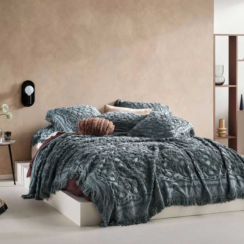 Buy Linen House Somers Petrol Coverlet - MyDeal