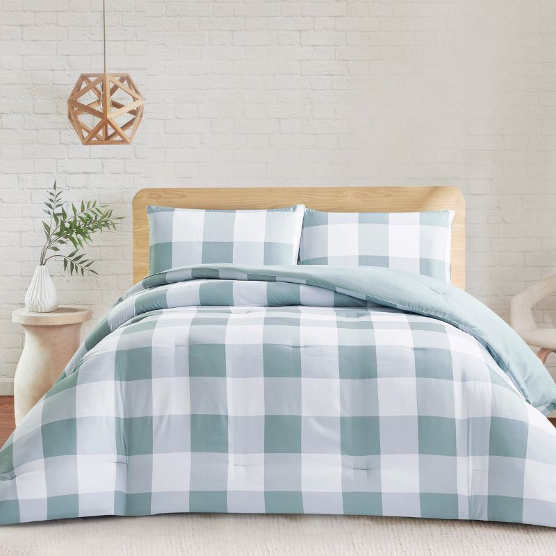 Buy Morgan and Reid Gingham Blue Comforter Set - MyDeal Australia