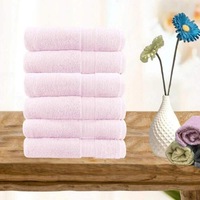 Softouch Ultra Light Quick Dry Premium Cotton 6 Piece Baby Pink Face Washer Pack