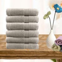 Softouch Ultra Light Quick Dry Premium Cotton 6 Piece Beige Face Washer Pack