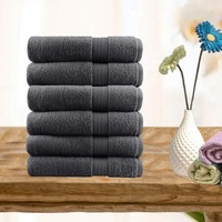 Softouch Ultra Light Quick Dry Premium Cotton 6 Piece Charcoal Face Washer Pack