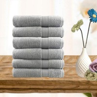 Softouch Ultra Light Quick Dry Premium Cotton 6 Piece Silver Face Washer Pack