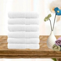 Softouch Ultra Light Quick Dry Premium Cotton 6 Piece White Face Washer Pack