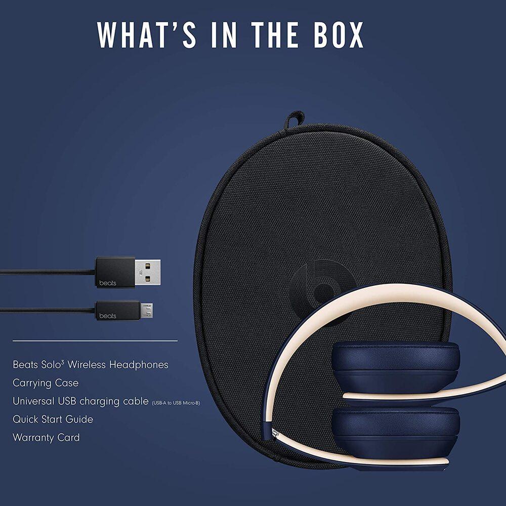 Beats Solo3 Wireless Headphones, Apple W1 Chip, 40 Hours of Listening Time,  Built-in Microphone, Club Navy - MyDeal