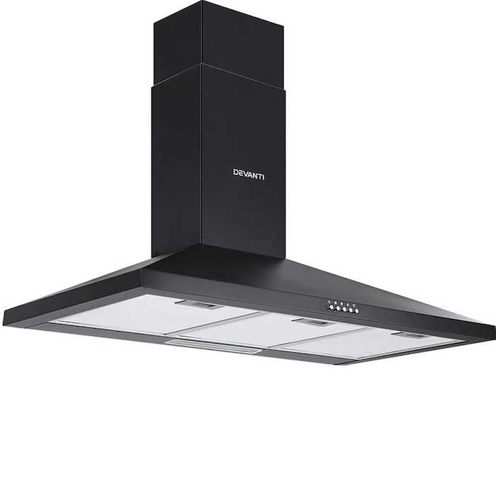 Devanti 900mm Range Hood Rangehood Kitchen Canopy 90cm Black | Buy ...