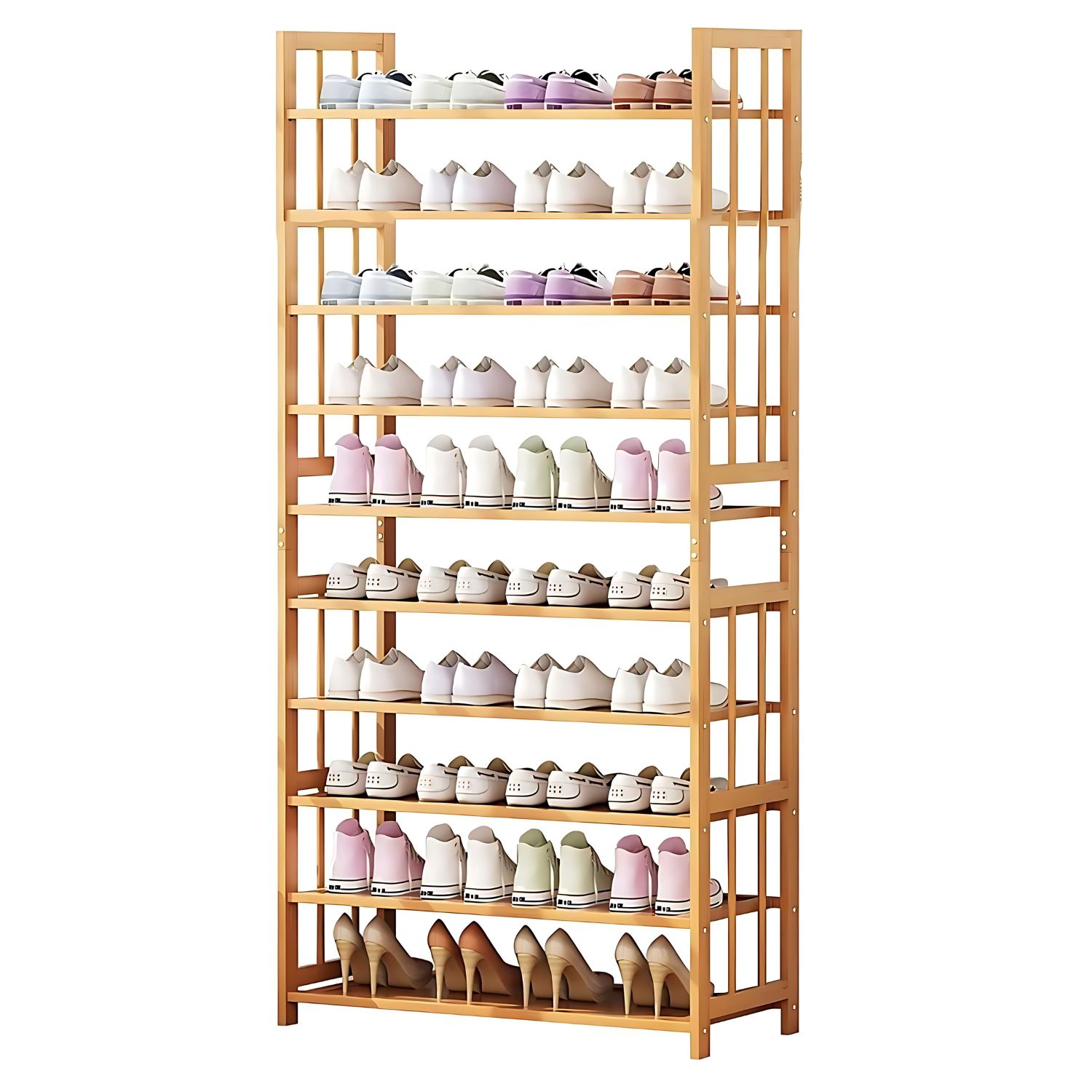 Buy EKKIO 10 Tiers Bamboo Shoe Rack MyDeal