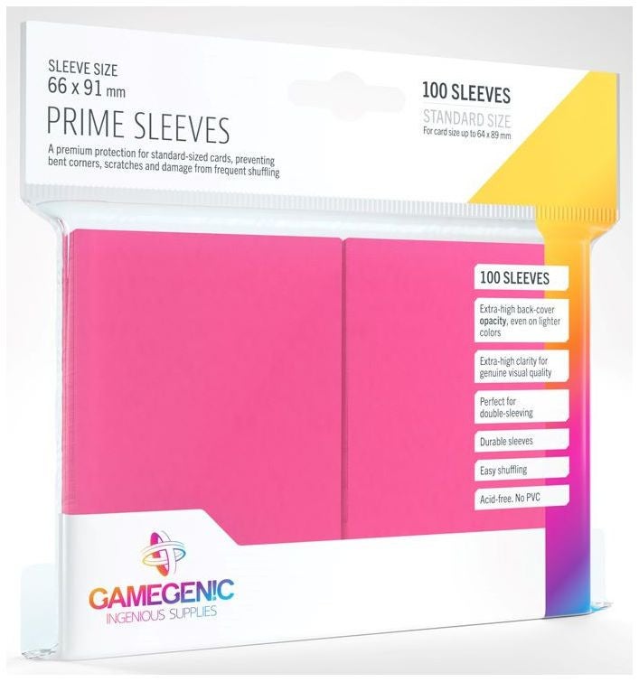 Gamegenic Prime Card Sleeves Pink (66mm x 91mm) (100 Sleeves Per Pack)