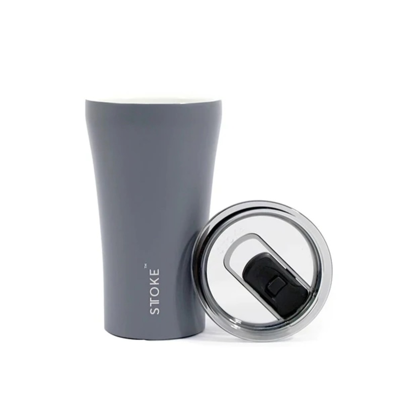Buy Sttoke Ceramic Reusable Cup 12oz Slated Grey New Design BPA Free