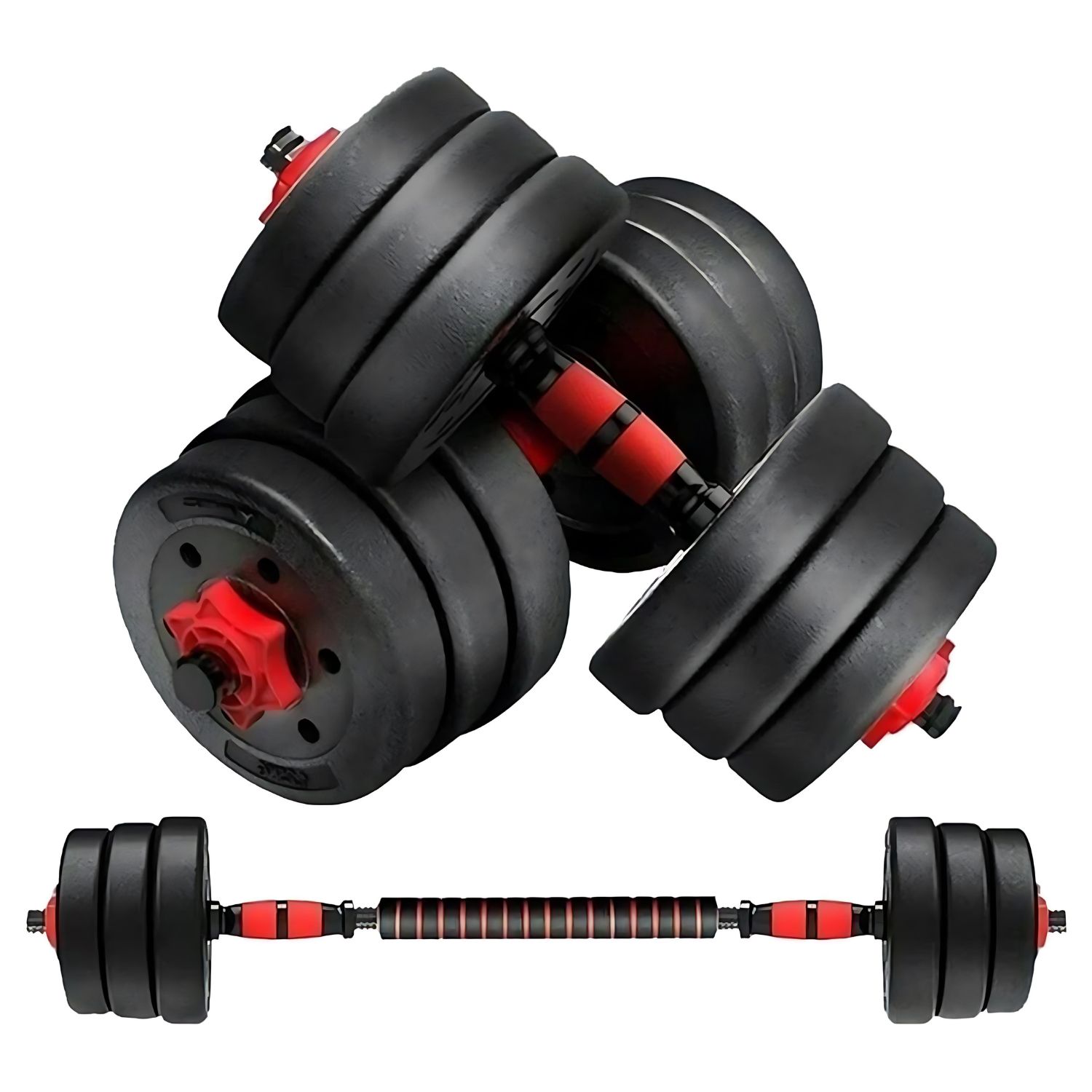 VERPEAK 20KG Adjustable Rubber Dumbbell Home Gym Equipment Fitness Training Australia