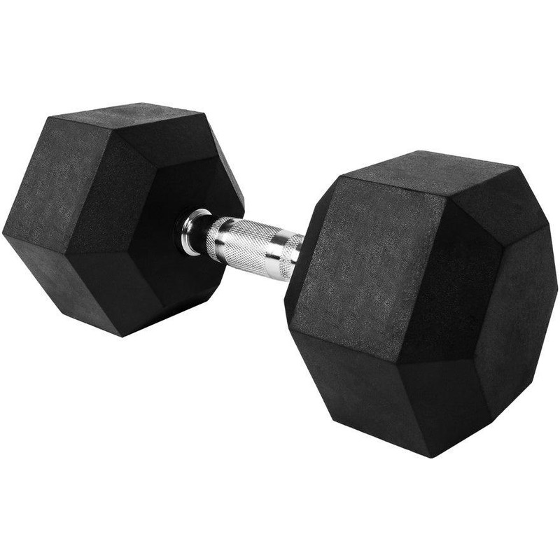 VERPEAK 25 KG Rubber Hex Dumbbell Black Australia
