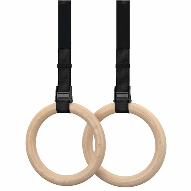 Buy Verpeak Wooden Gymnastic Rings with Adjustable Straps Wooden VPGYR