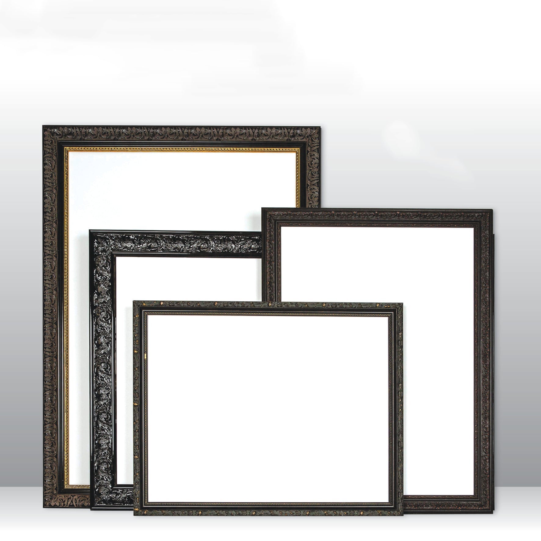 Wooden Ornate Black, Classic black, photo frame A0, A1, A2, A3, A4, Clear Glass