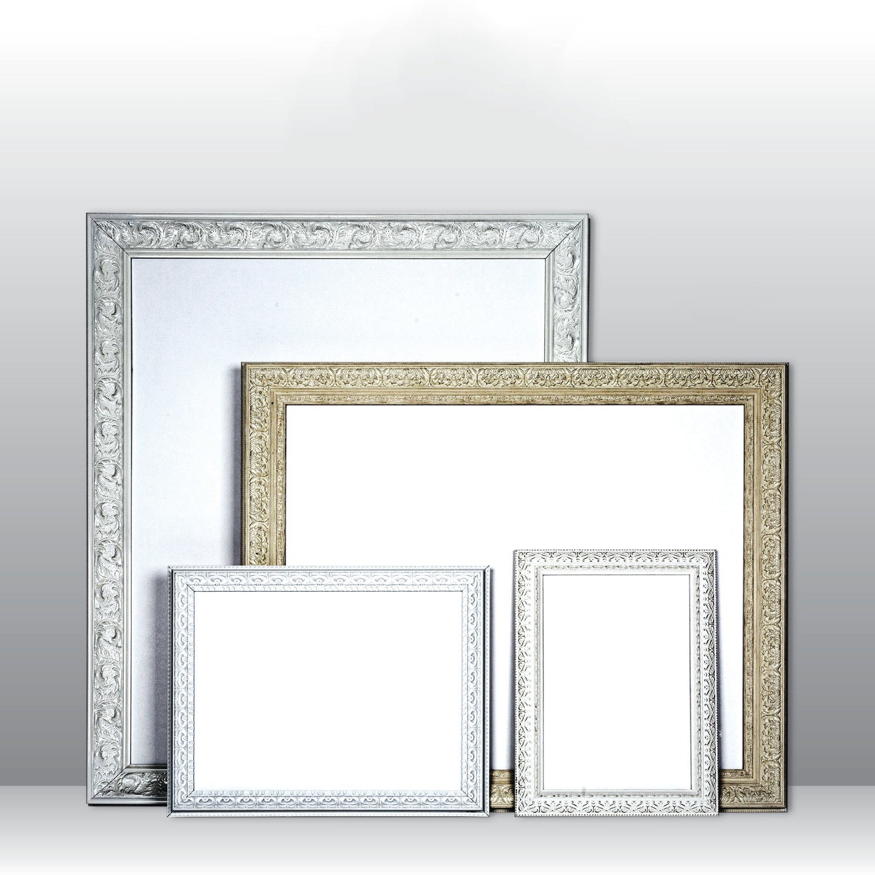 Wooden Ornate White, Classic white, photo frame A0, A1, A2, A3, A4, Clear Glas