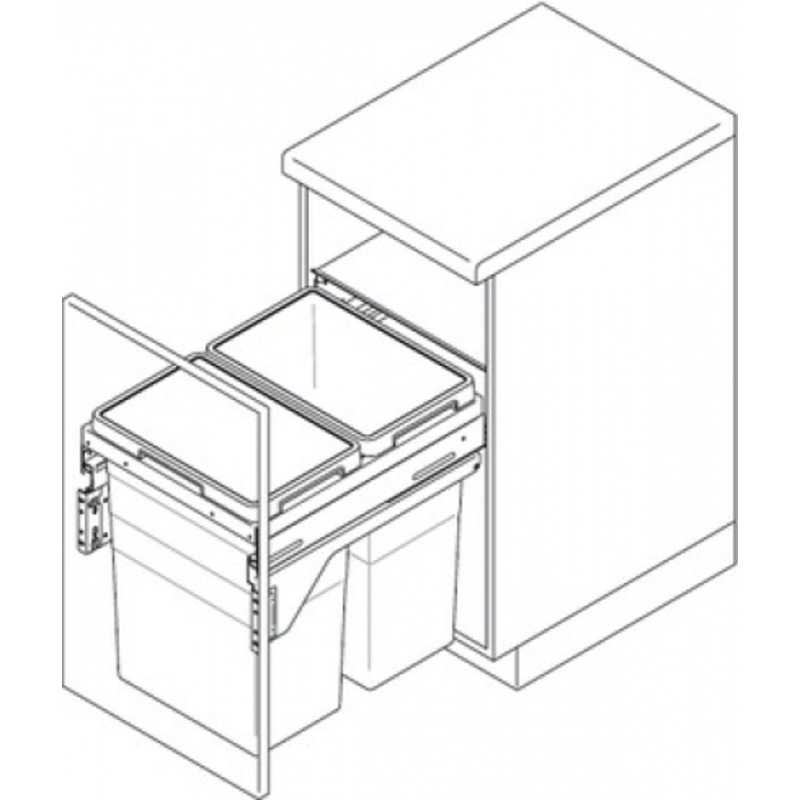 Buy Hafele Hailo Euro Cargo St45 Double Waste Bin 2 X 38L Last Stock