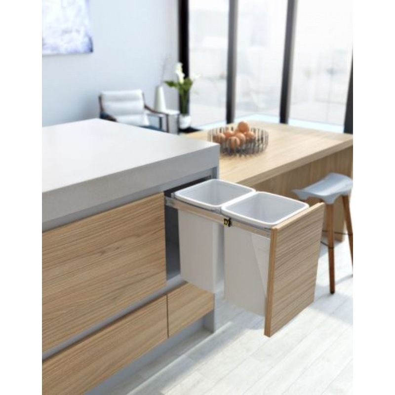 Buy Hafele Hideaway Compact Waste Bin 2 X 20L Arctic White 300Mm W X