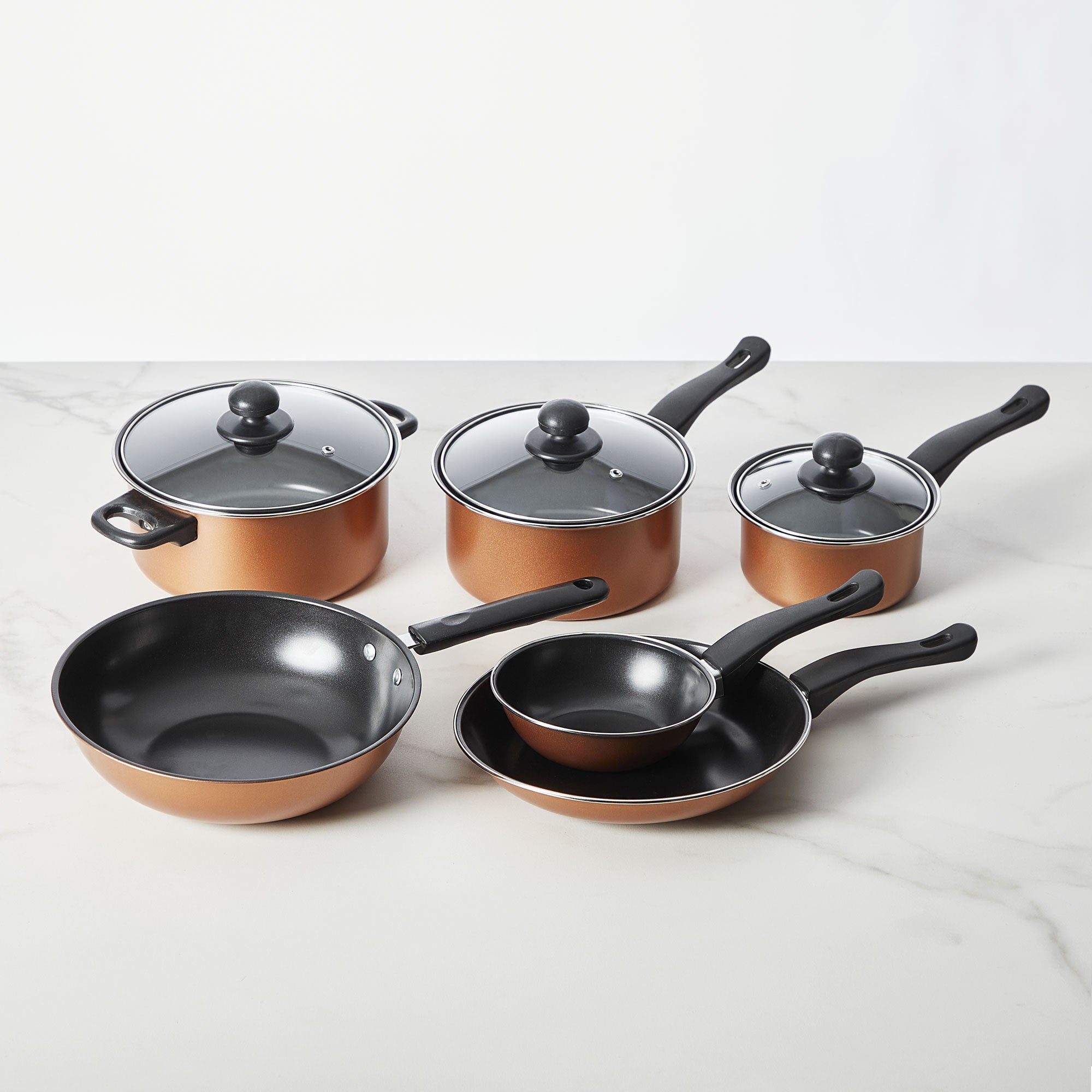 rose gold pots and pans set