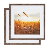 Cooper & Co. Set Of 2 40x40cm Mat to 30x30cm Natural Premium Rustic Wooden Photo Frame