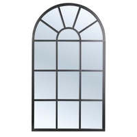 Cooper & Co. Abbey 105cm Arch Iron Indoor Outdoor Mirror Black
