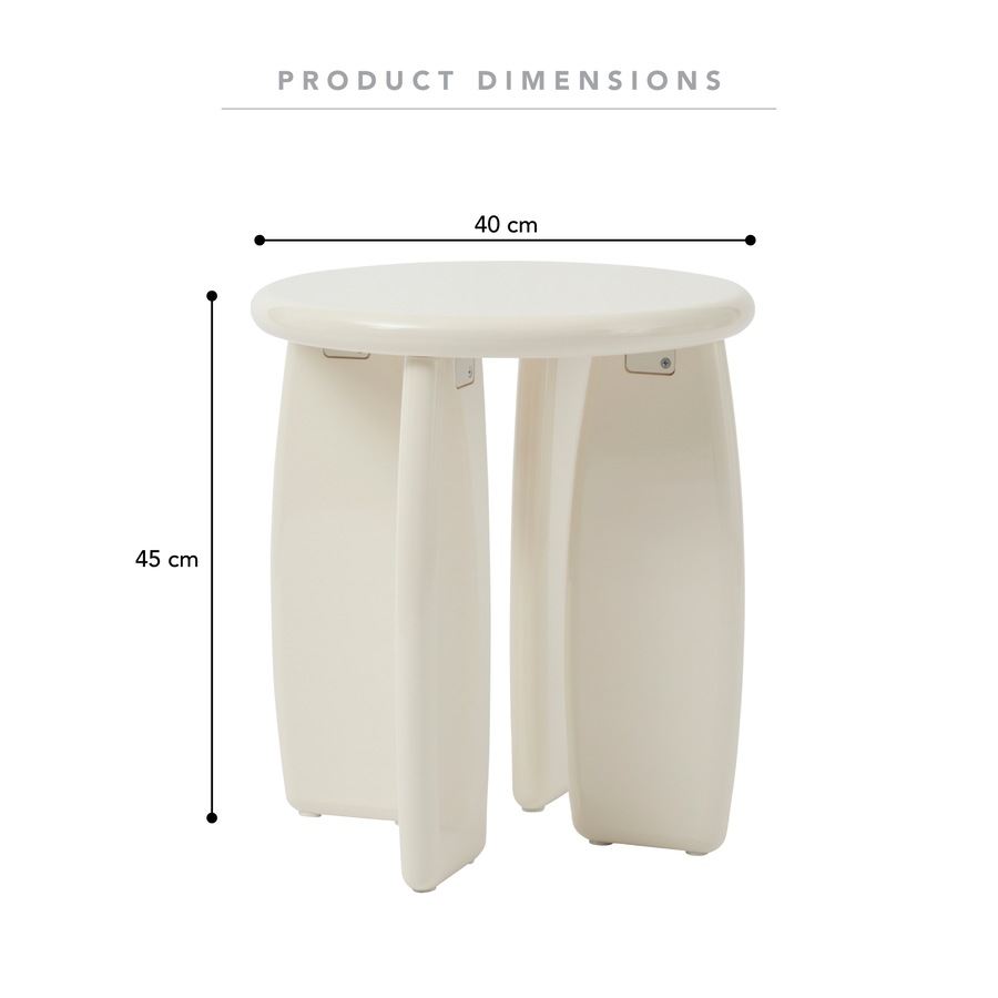 Cooper & Co. Charlie 40cm Gloss Side Table Cream