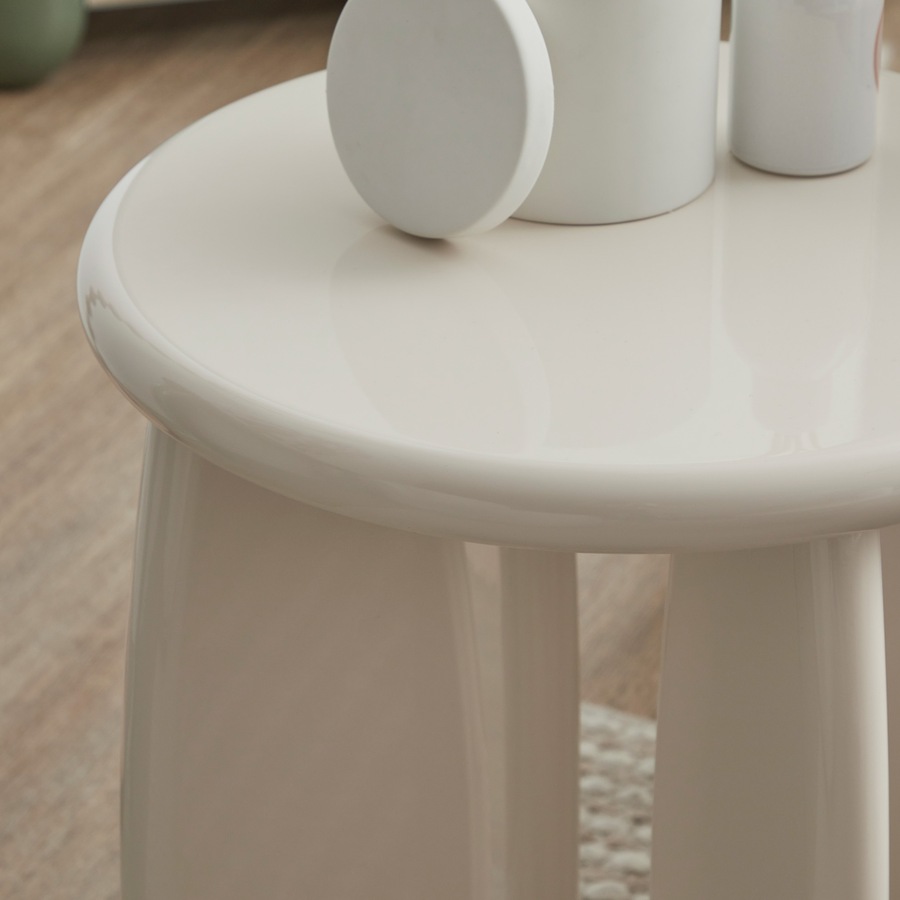 Cooper & Co. Charlie 40cm Gloss Side Table Cream