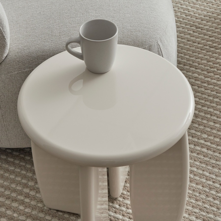 Cooper & Co. Charlie 40cm Gloss Side Table Cream